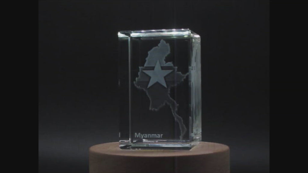 Myanmar 3D Engraved Crystal 