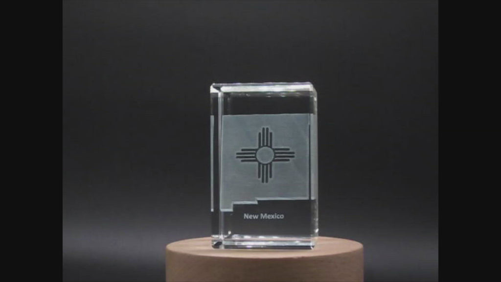 New Mexico 3D Engraved Crystal 
