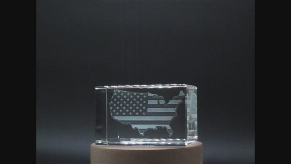 United States 3D Engraved Crystal 