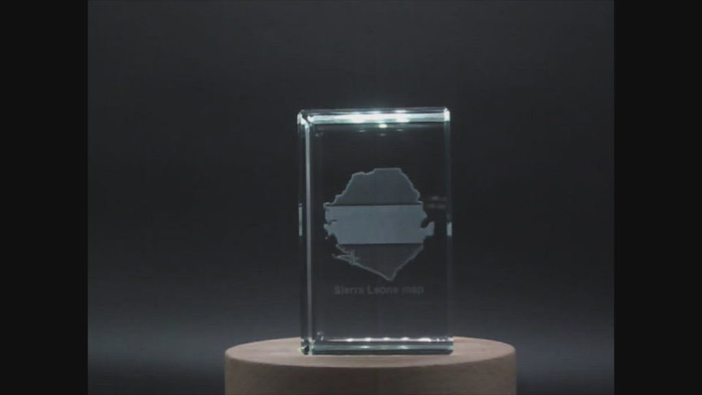 Sierra Leone 3D Engraved Crystal 