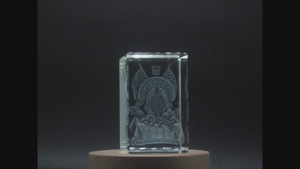 Thanksgiving 4 3D Engraved Crystal 