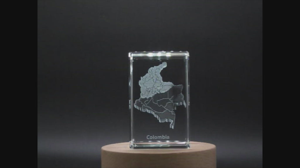 Colombia 3D Engraved Crystal