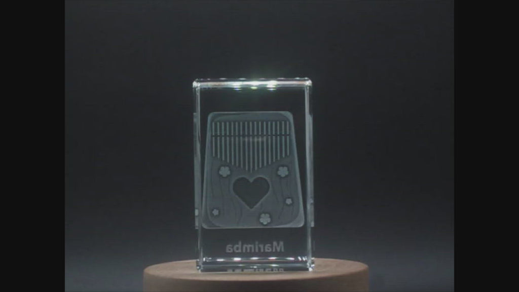 Mbira 3D Engraved Crystal 