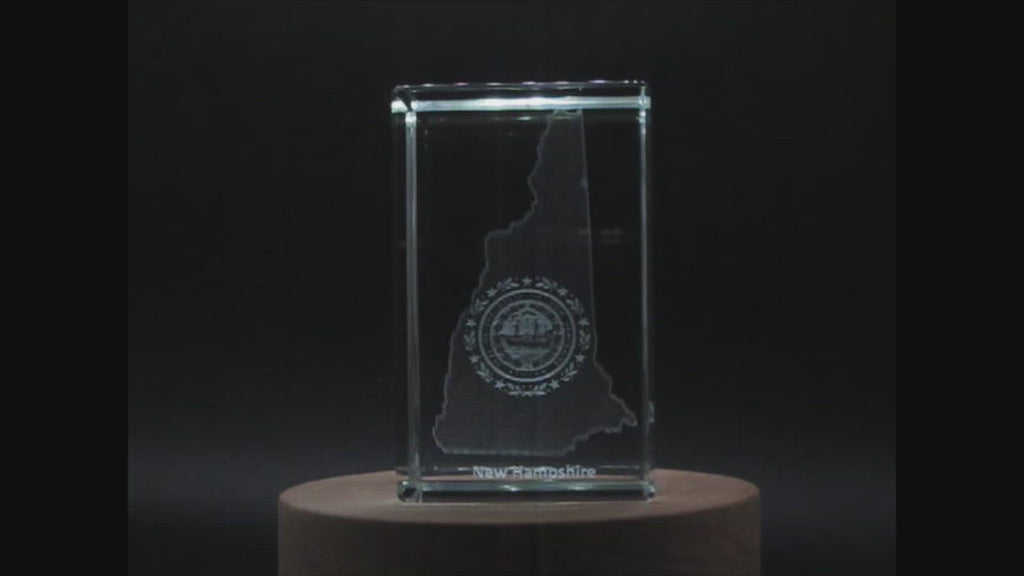 New Hampshire 3D Engraved Crystal