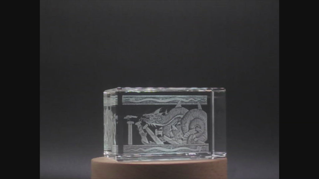Colchian Dragon 3D Engraved Crystal