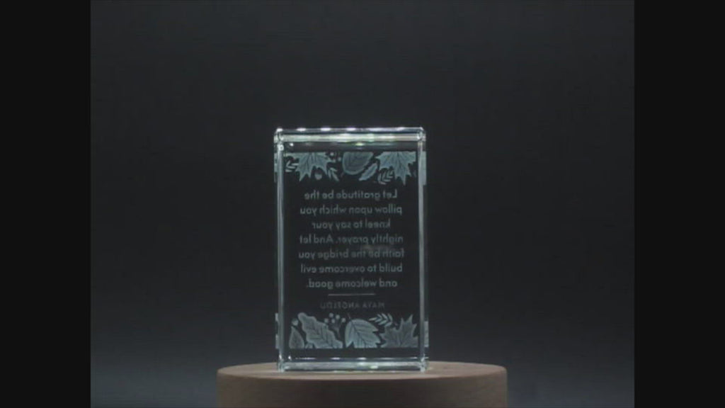 Thanksgiving 13 3D Engraved Crystal 