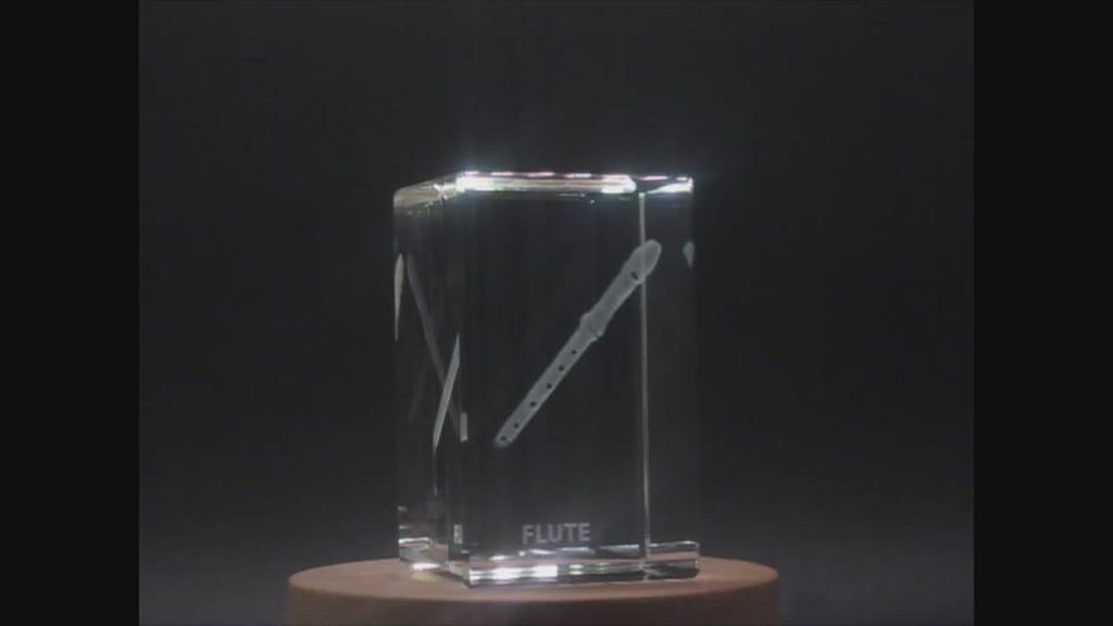 Flute 3D Engraved Crystal 