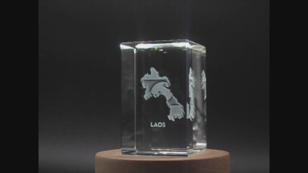 Laos 3D Engraved Crystal 