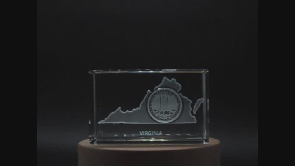 Virginia 3D Engraved Crystal 