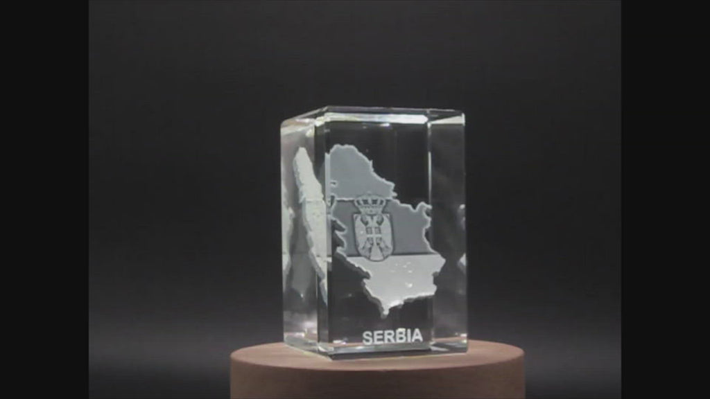 Serbia 3D Engraved Crystal 