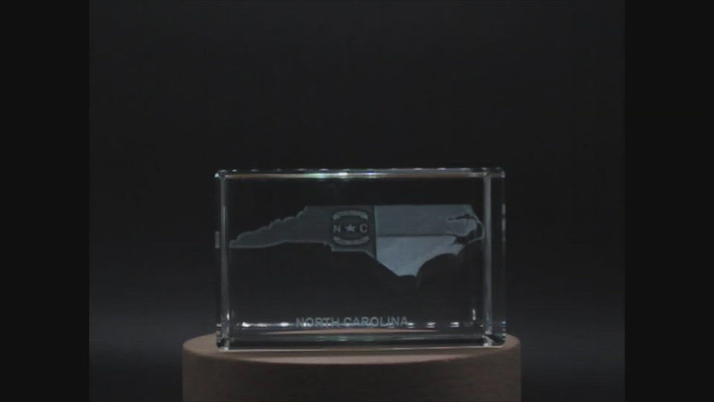 North Carolina 3D Engraved Crystal