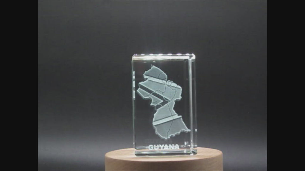Guyana 3D Engraved Crystal 