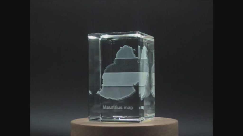 Mauritius 3D Engraved Crystal 