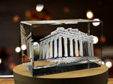 Acropolis 3D Engraved Crystal Keepsake Souvenir A&B Crystal Collection