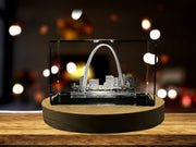 The Gateway Arch 3D Engraved Crystal 