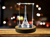 Eiffel Tower 3D Engraved Crystal Keepsake Souvenir