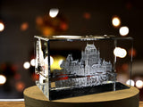 Château Frontenac 3D Engraved Crystal Keepsake Souvenir A&B Crystal Collection
