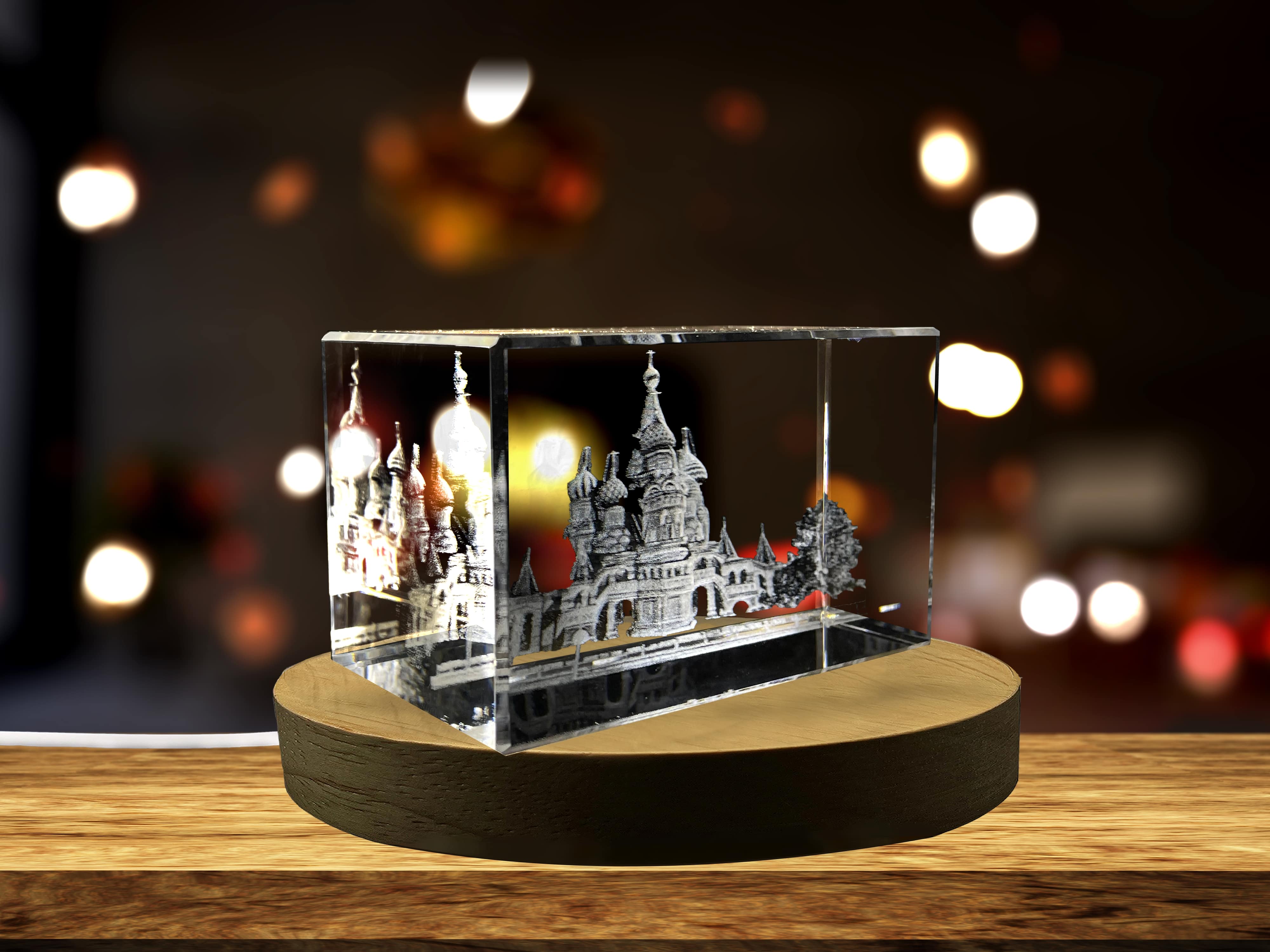 St. Basil’s Cathedral 3D Engraved Crystal Keepsake Souvenir A&B Crystal Collection