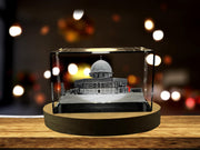 Dome of the Rock 3D Engraved Crystal 