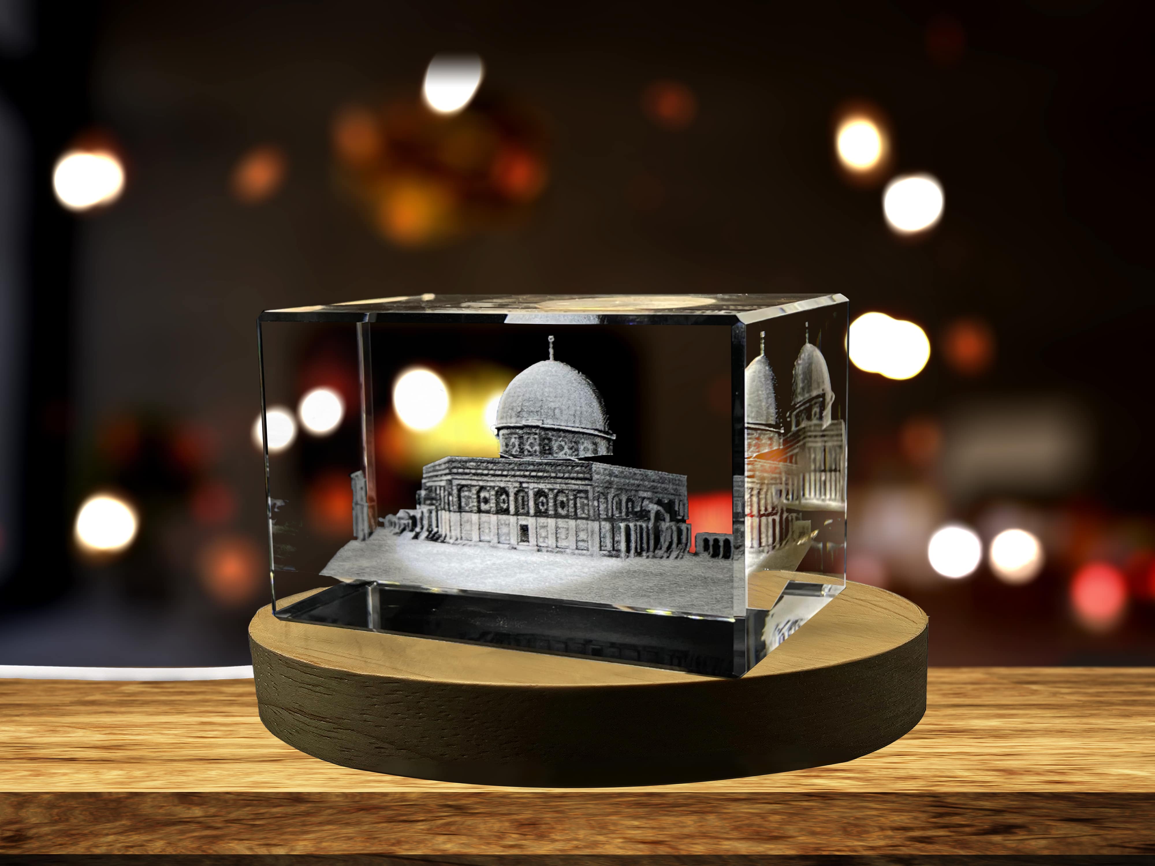 Dome of the Rock 3D Engraved Crystal Keepsake Souvenir A&B Crystal Collection