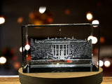 The White House 3D Engraved Crystal Keepsake Souvenir A&B Crystal Collection