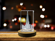 The Shard 3D Engraved Crystal Keepsake Souvenir with LED Base Light