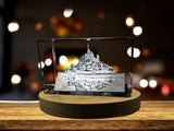 Le Mont-Saint-Michel 3D Engraved Crystal Keepsake Souvenir A&B Crystal Collection