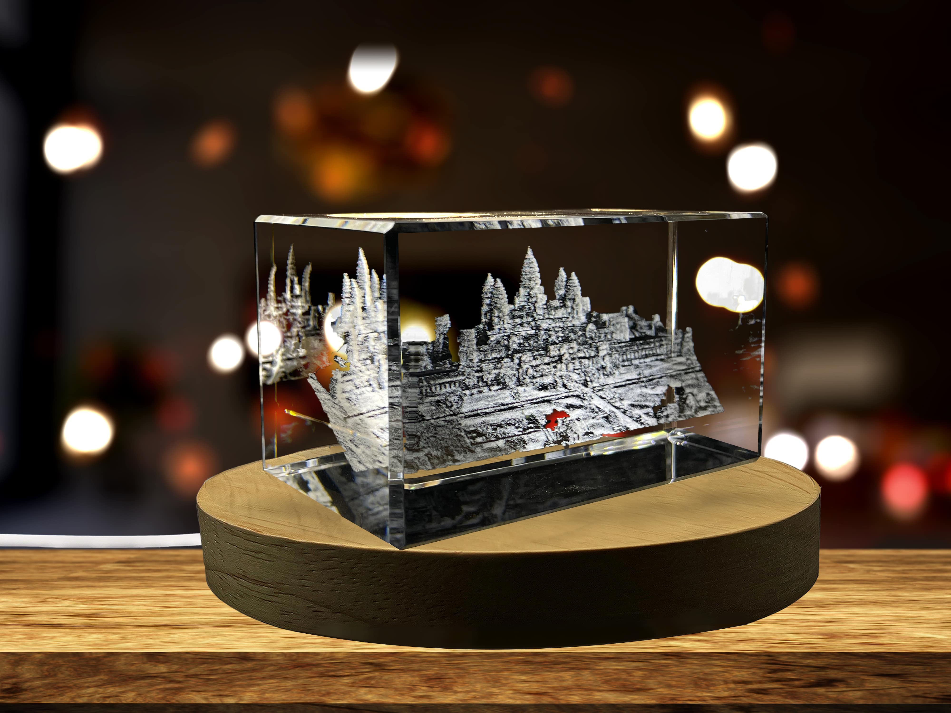 Angkor Wat 3D Engraved Crystal Keepsake Souvenir A&B Crystal Collection