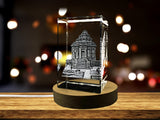 Konark Sun Tower 3D Engraved Crystal Keepsake Souvenir A&B Crystal Collection