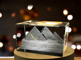 Grande Pyramide de Gizeh 3D gravé Cristal Keepsaké