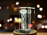 Jellyfish 3D Engraved Crystal Novelty Decor A&B Crystal Collection