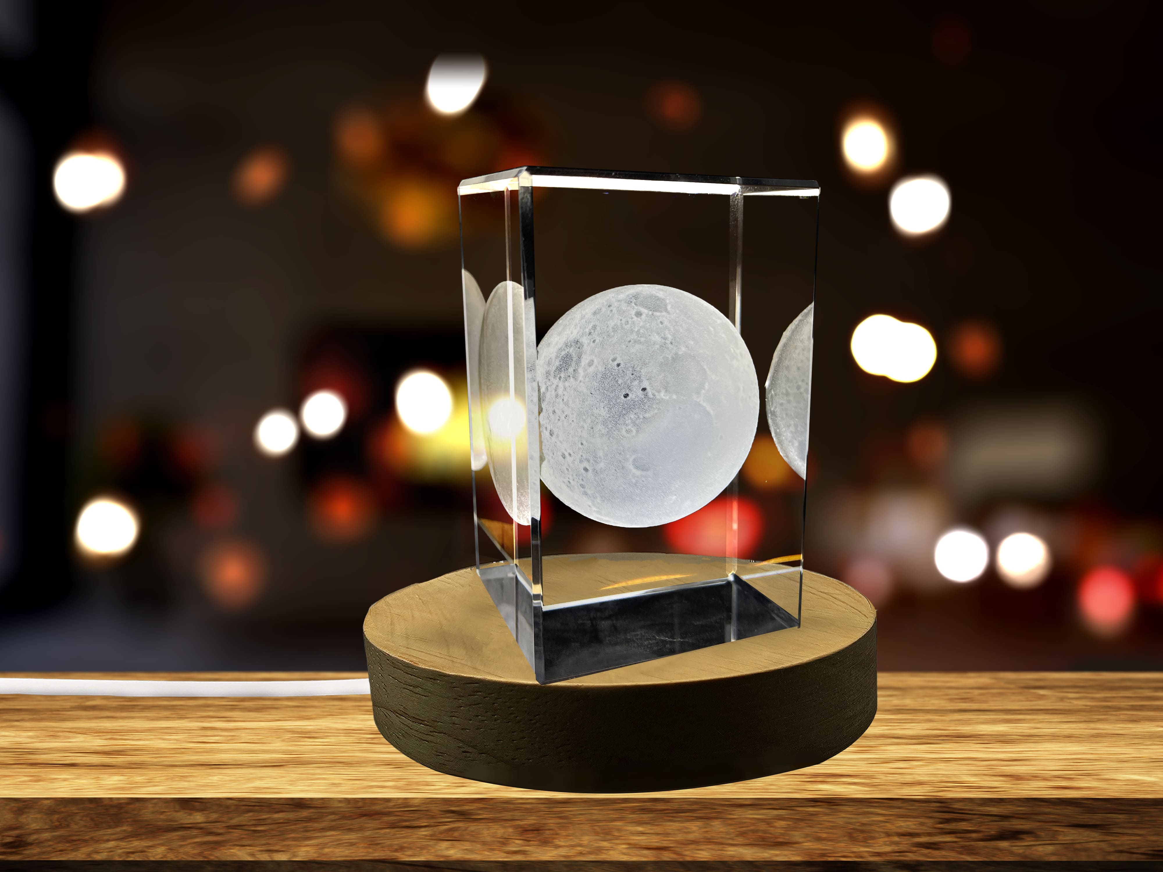 Moon 3D Engraved Crystal Novelty Decor A&B Crystal Collection