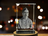 Frida Kahlo 3D Engraved Crystal Decor with LED Base Light A&B Crystal Collection