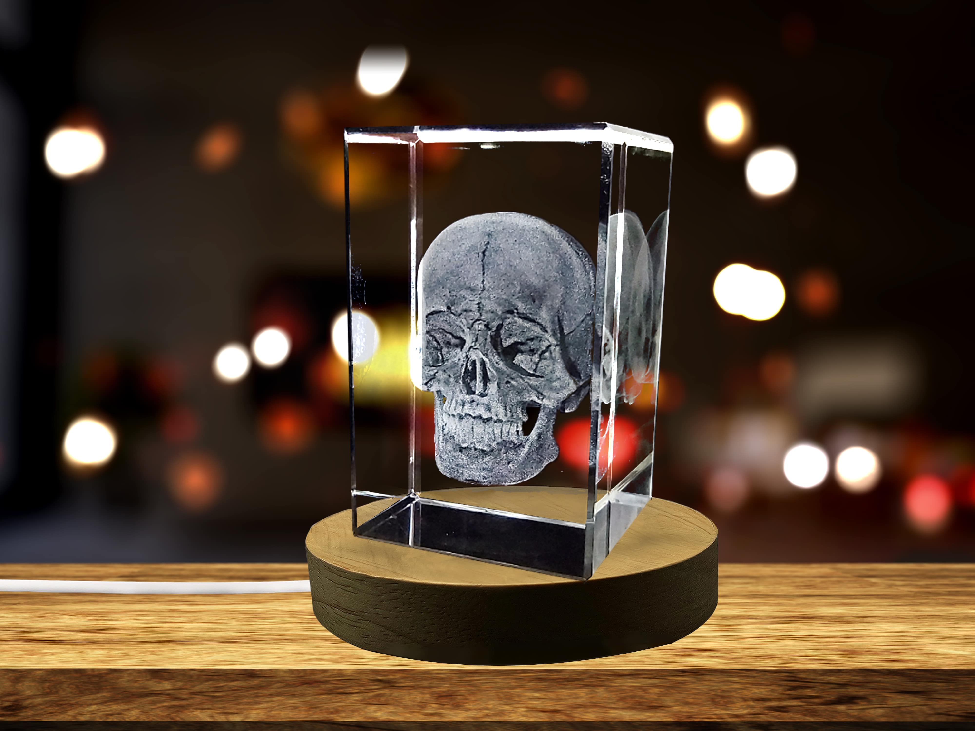 Human Skull 3D Engraved Crystal Novelty Decor | Doctor Gift A&B Crystal Collection