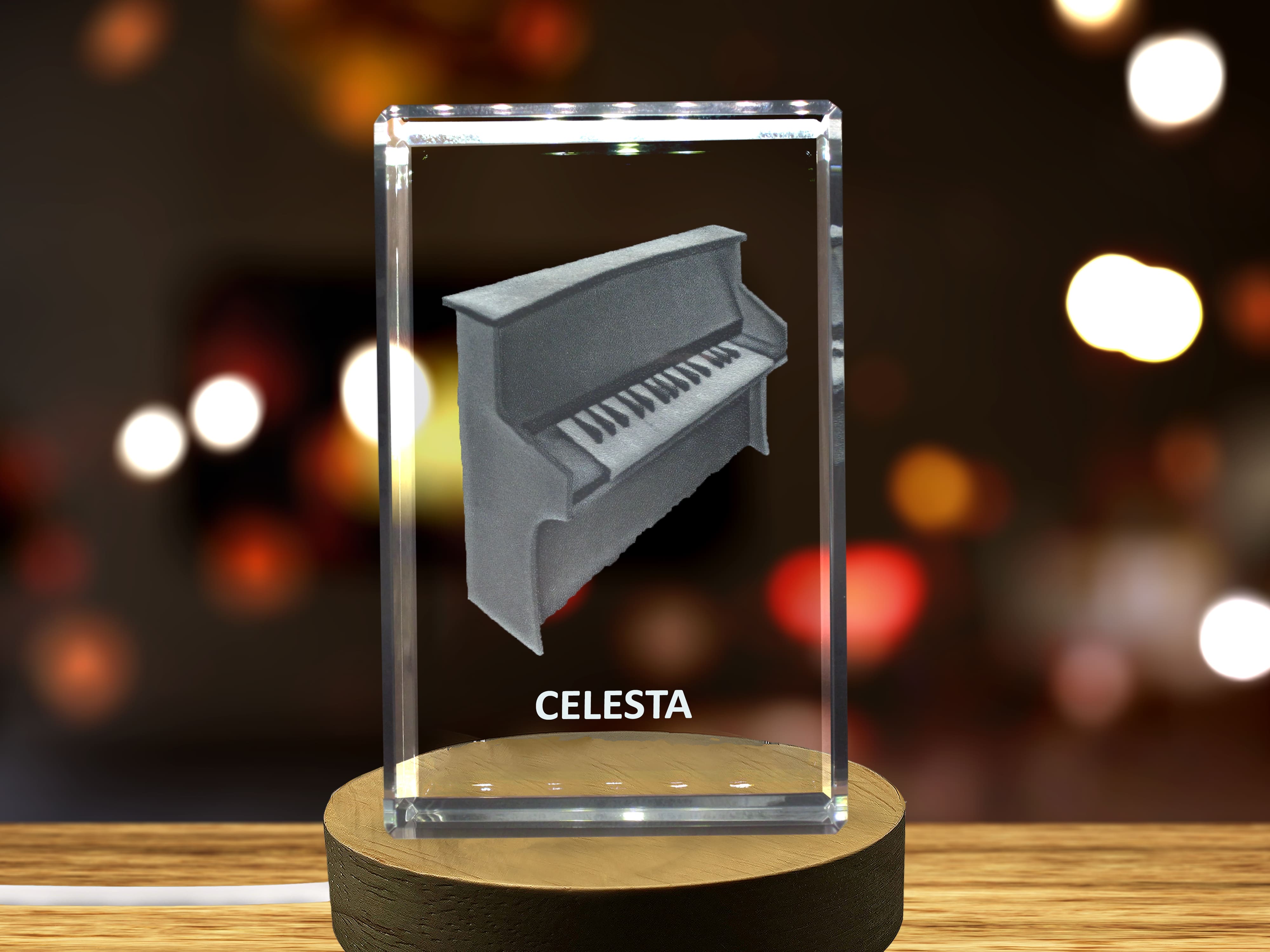Celesta 3D Engraved Crystal | Music 3D Engraved Crystal Keepsake A&B Crystal Collection