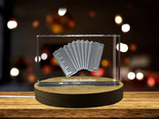 Chromatic Accordion 3D Engraved Crystal
