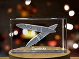 Clapsticks 3D Engraved Crystal | Music 3D Engraved Crystal Keepsake A&B Crystal Collection