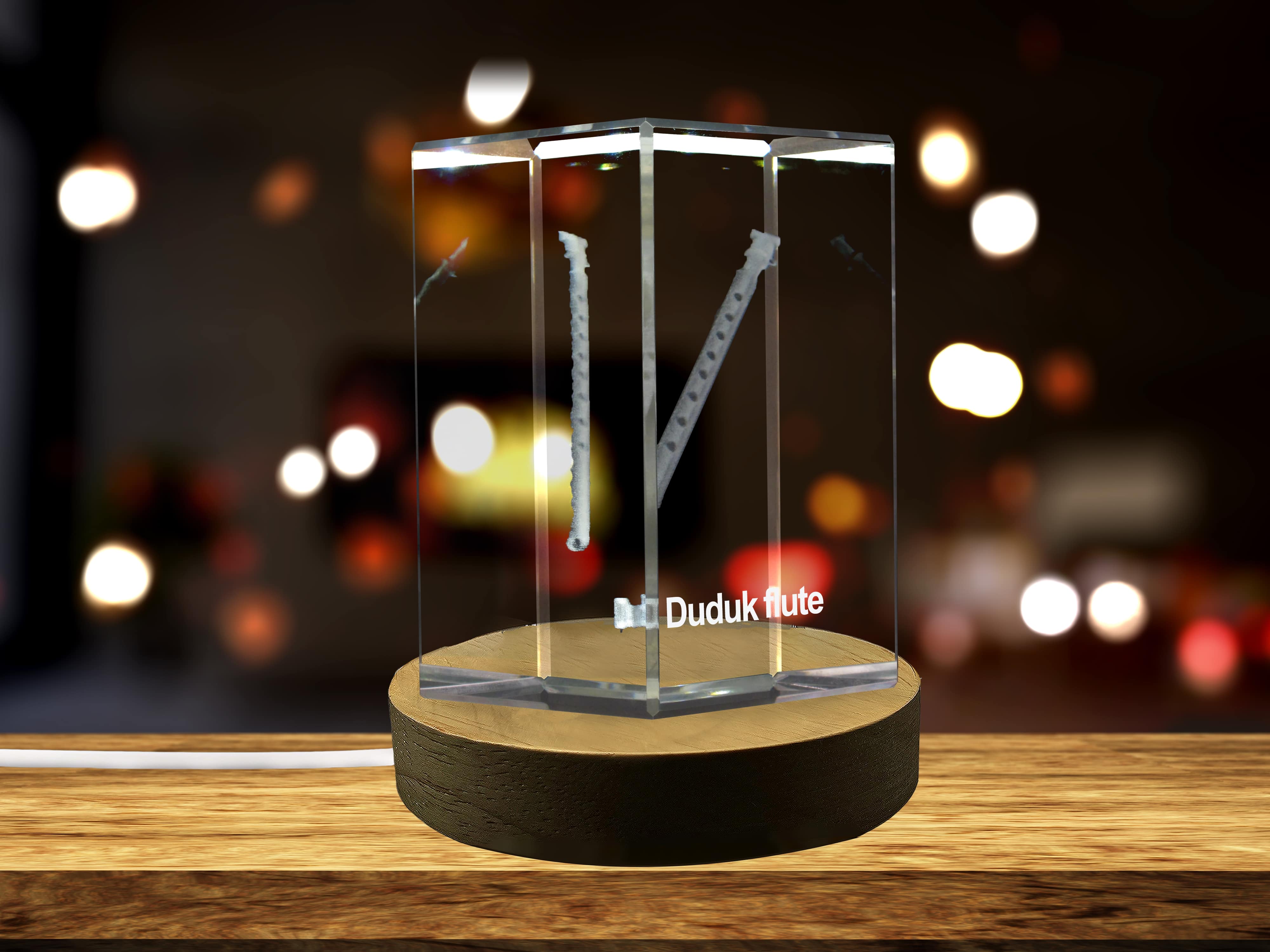Duduk 3D Engraved Crystal | Music 3D Engraved Crystal Keepsake A&B Crystal Collection