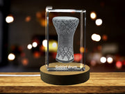 Goblet Drum 3D Engraved  Crystal 