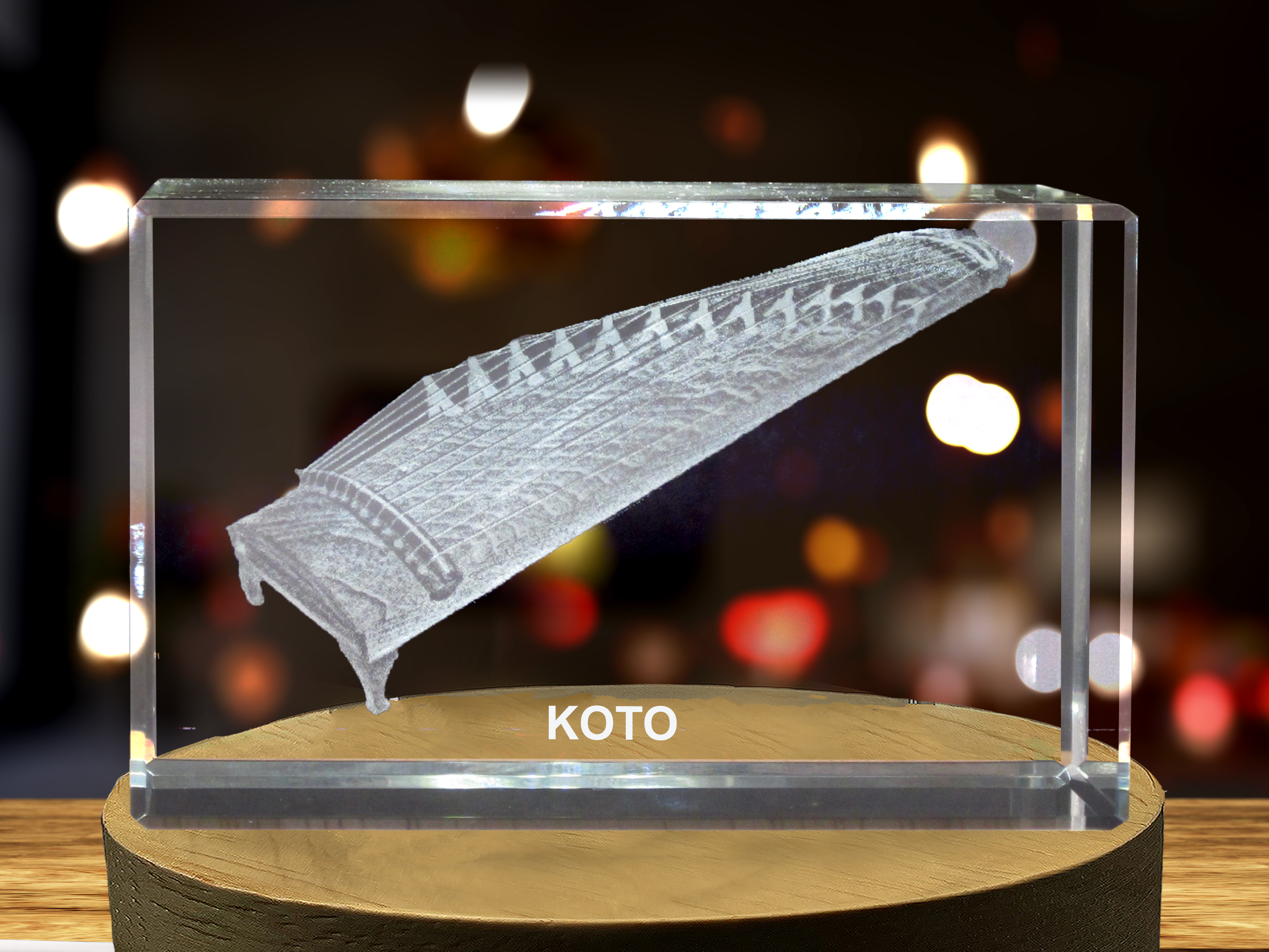 Koto 3D Engraved Crystal | Music 3D Engraved Crystal Keepsake A&B Crystal Collection