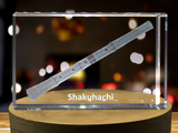 Shakuhachi 3D Engraved Crystal 3D Engraved Crystal Keepsake/Gift/Decor/Collectible/Souvenir A&B Crystal Collection