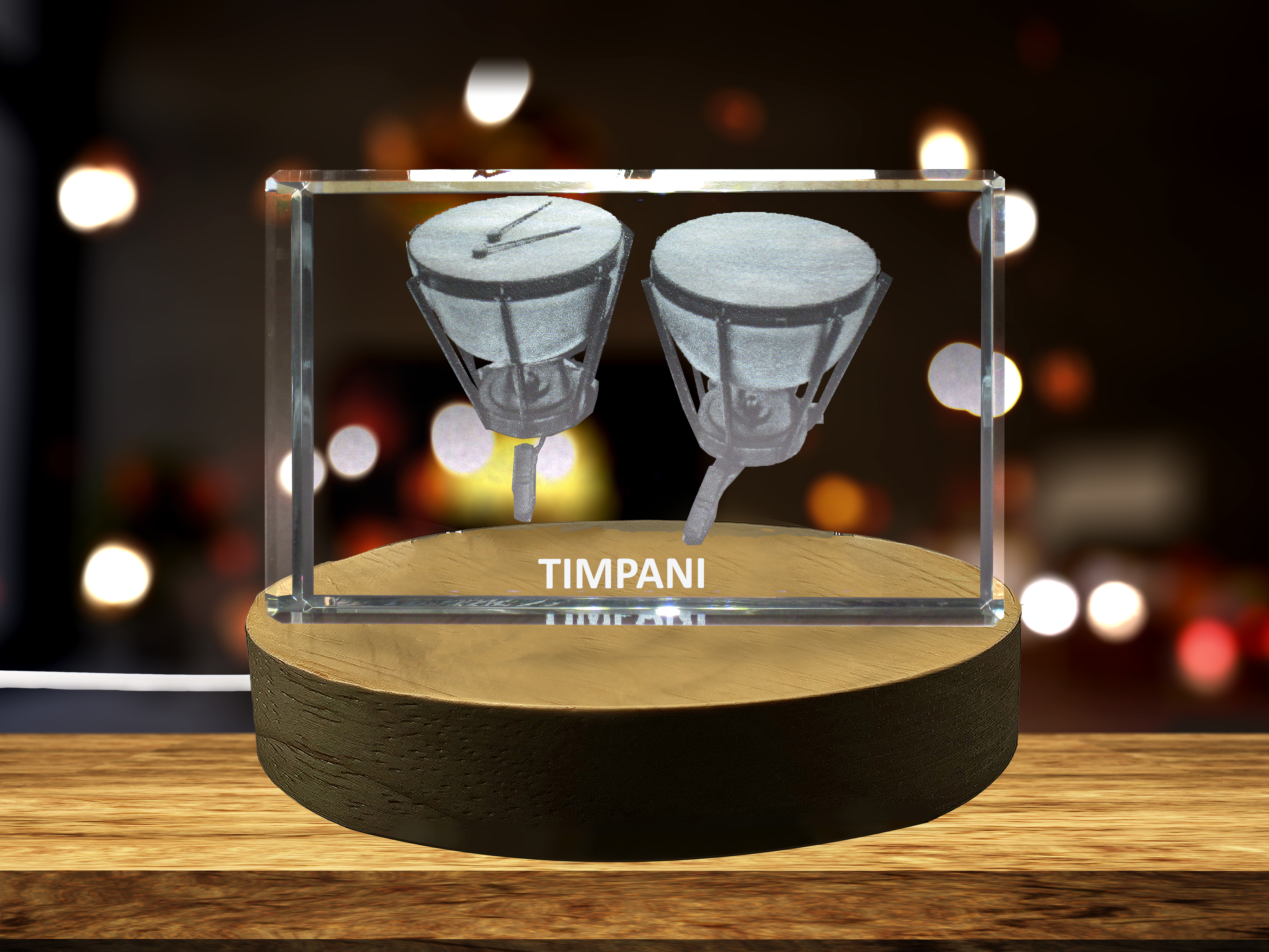 Timpani 3D Engraved Crystal 3D Engraved Crystal Keepsake/Gift/Decor/Collectible/Souvenir A&B Crystal Collection