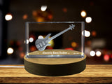 Bass Guitar 3D Engraved Crystal | Music 3D Engraved Crystal Keepsake A&B Crystal Collection