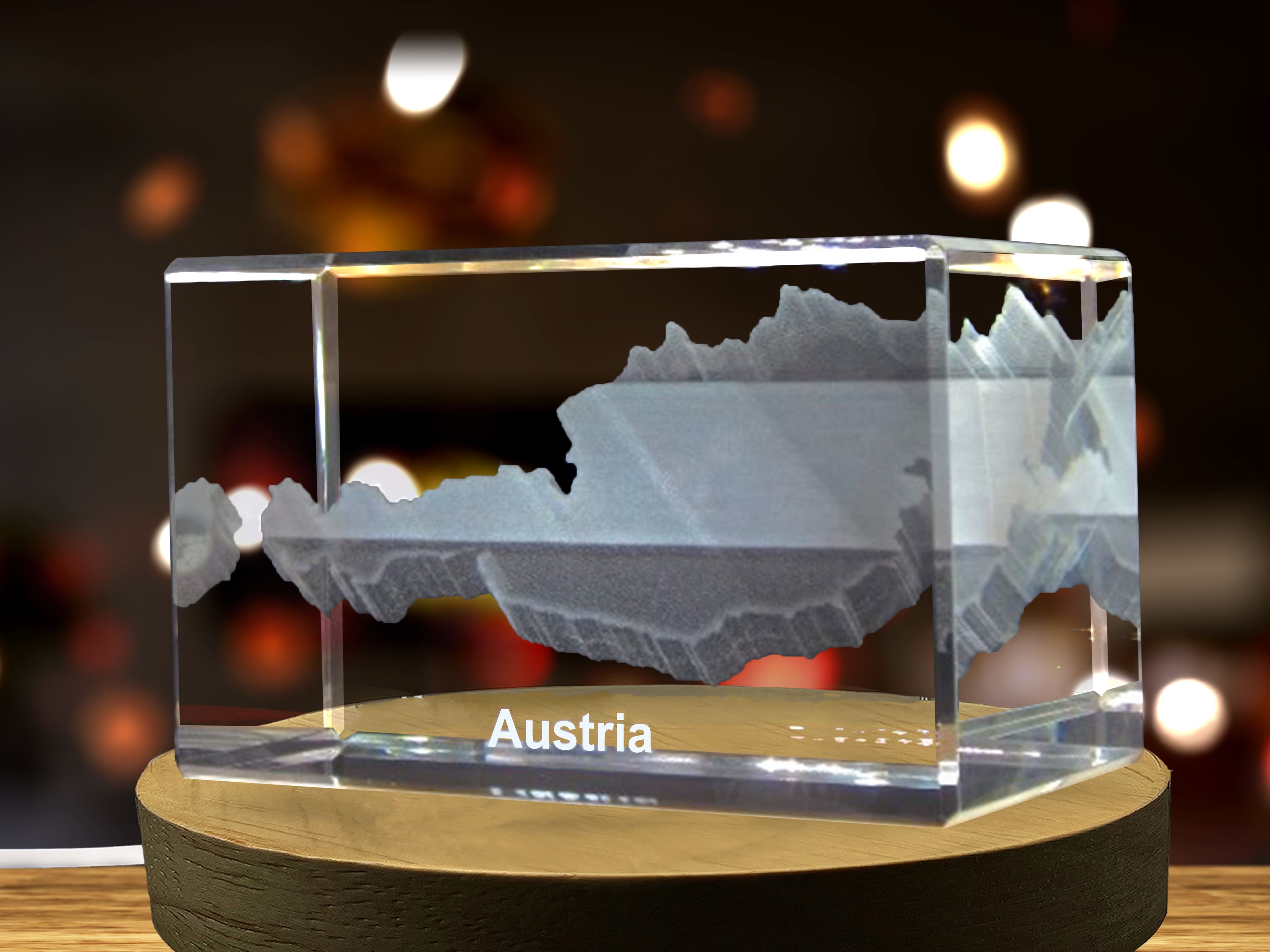 Austria 3D Engraved Crystal 3D Engraved Crystal Keepsake/Gift/Decor/Collectible/Souvenir A&B Crystal Collection