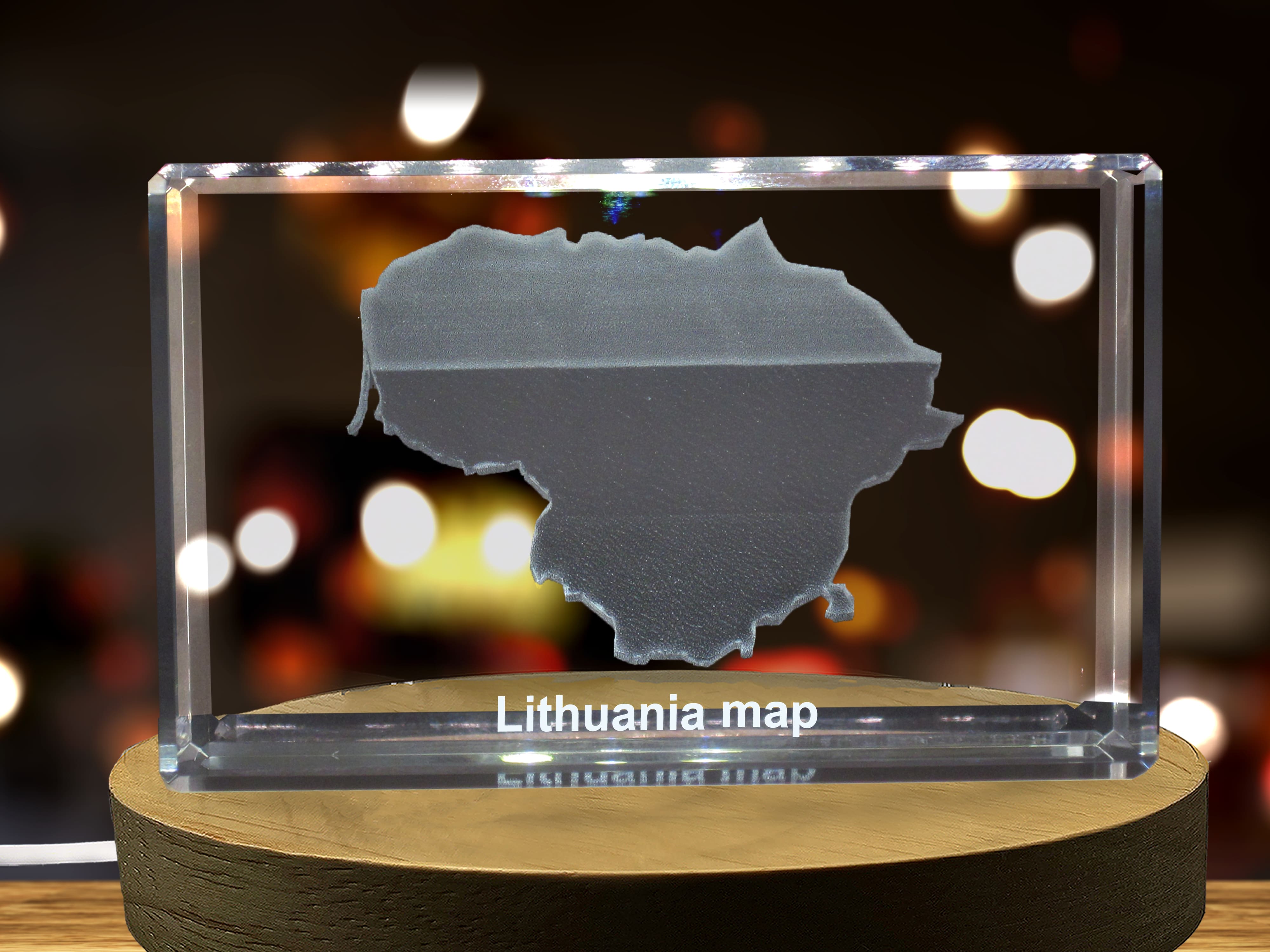 Lithuania 3D Engraved Crystal 3D Engraved Crystal Keepsake/Gift/Decor/Collectible/Souvenir A&B Crystal Collection