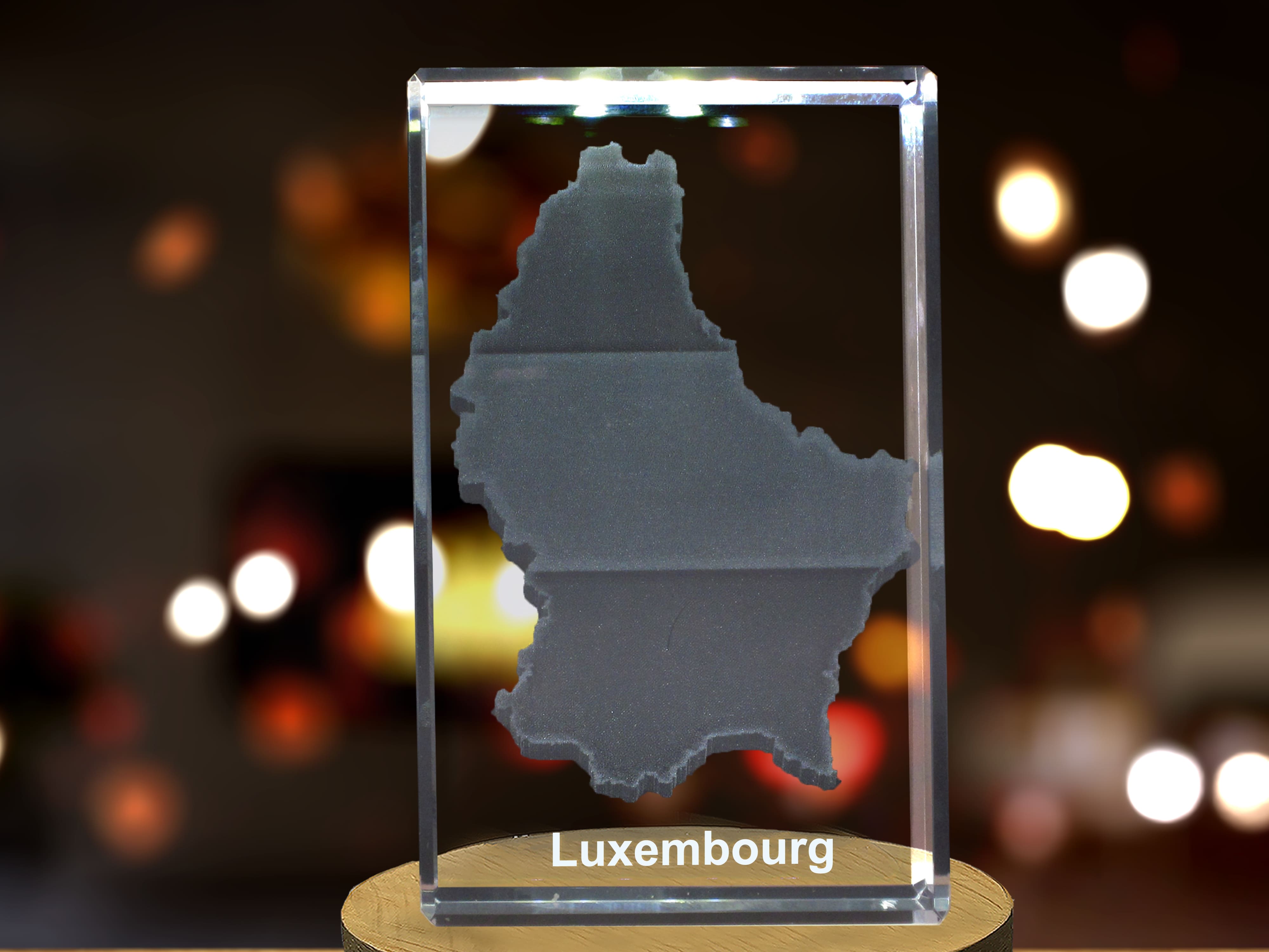 Luxembourg 3D Engraved Crystal 3D Engraved Crystal Keepsake/Gift/Decor/Collectible/Souvenir A&B Crystal Collection