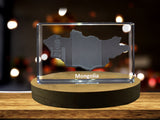 Mongolia 3D Engraved Crystal 3D Engraved Crystal Keepsake/Gift/Decor/Collectible/Souvenir A&B Crystal Collection