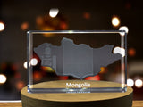 Mongolia 3D Engraved Crystal 3D Engraved Crystal Keepsake/Gift/Decor/Collectible/Souvenir A&B Crystal Collection