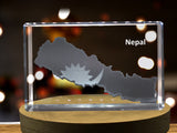 Nepal 3D Engraved Crystal 3D Engraved Crystal Keepsake/Gift/Decor/Collectible/Souvenir A&B Crystal Collection