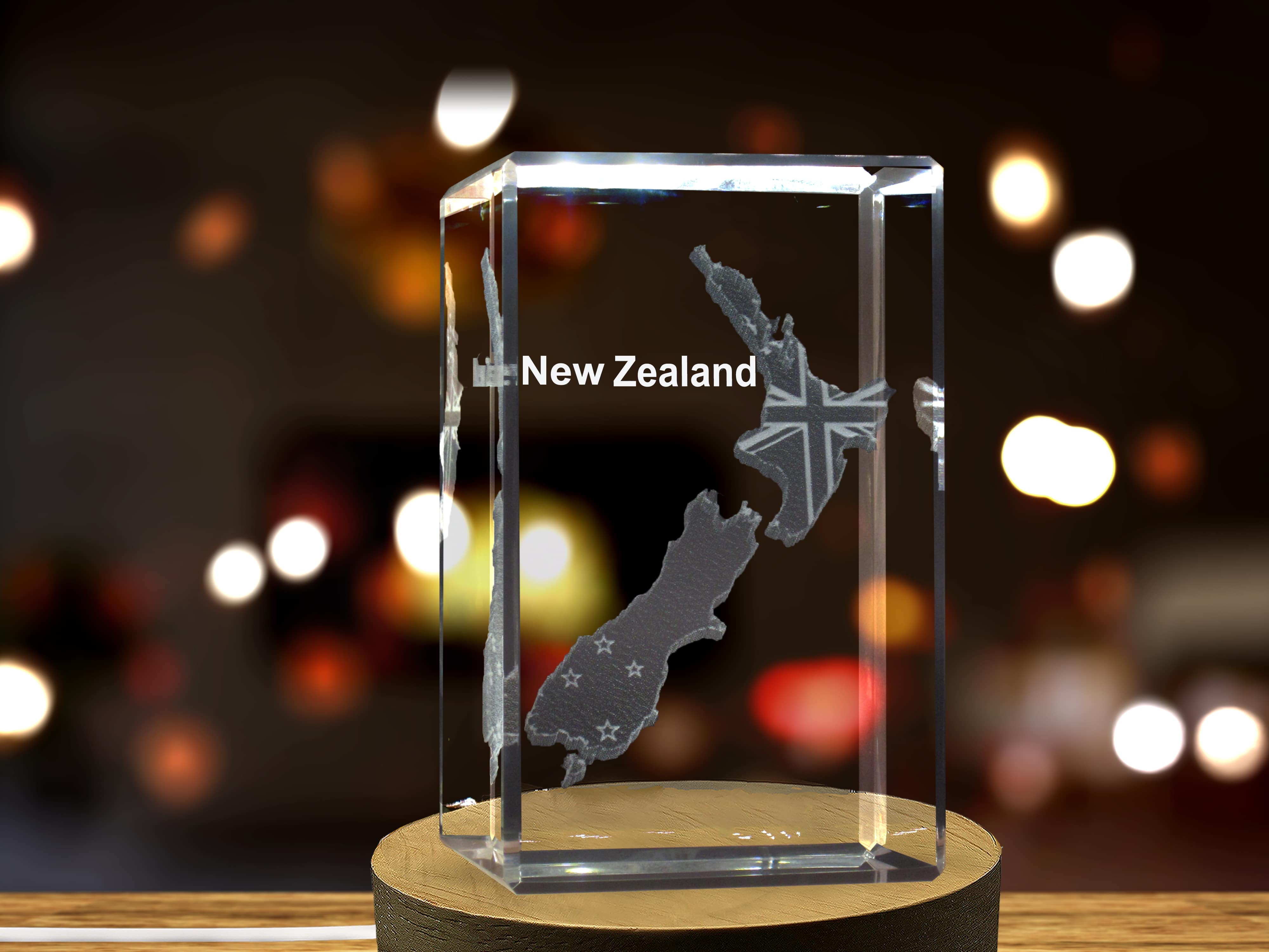 New Zealand 3D Engraved Crystal 3D Engraved Crystal Keepsake/Gift/Decor/Collectible/Souvenir A&B Crystal Collection